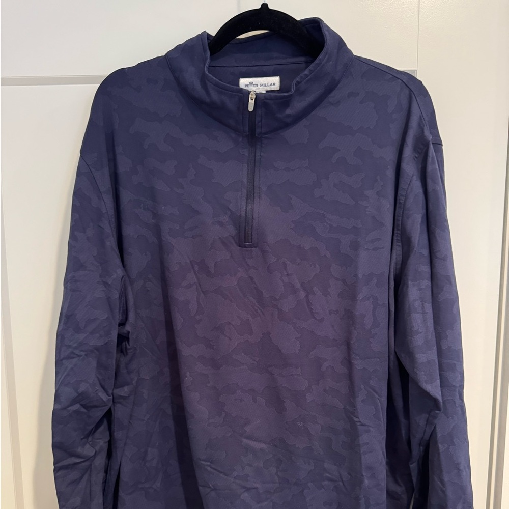 Peter Millar Navy Quarter-Zip Pullover